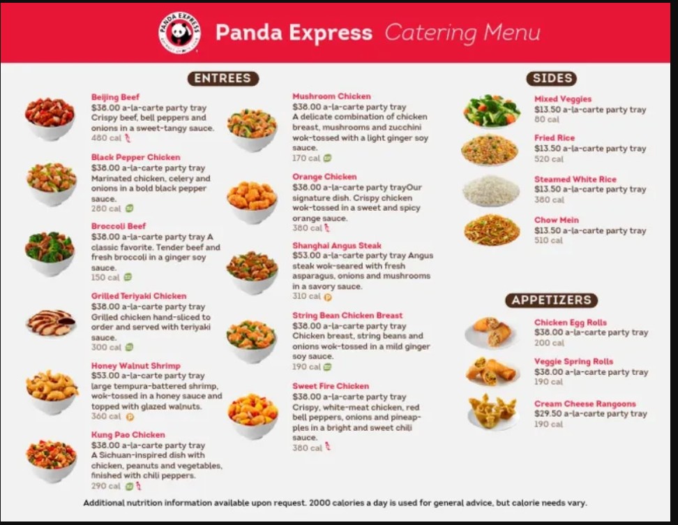 The Panda Express menu has Chinese food,Orange Chicken… | Akron, OH